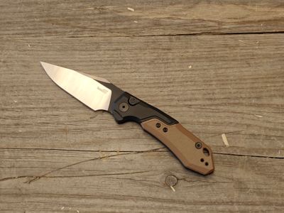 Kershaw Launch 19 3.4&quot;  Button lock Auto / Black Aluminum &amp; Brown G10 / Two Tone CPM154 