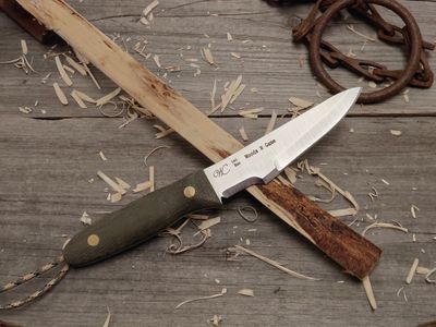 William Collins Woods N Game 5&quot; Fixed Blade / Green Micarta / Satin AEB-L