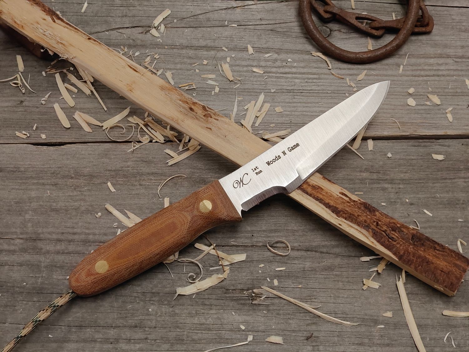 William Collins Woods N Game 5&quot; Fixed Blade / Natural Micarta / Satin AEB-L