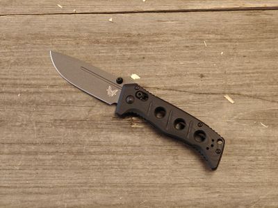 Benchmade Mini Adamas 3.3&quot; AXIS Lock Knife / Black G-10 / Tungsten Cerakote CPM-CruWear