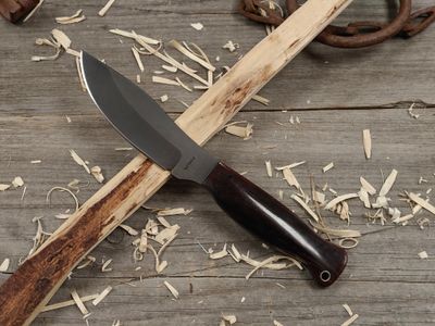 Fowler Custom Knives 695 3.5&quot; Fixed Blade / Desert Ironwood / Dark Satin O1 (Pre-Owned)