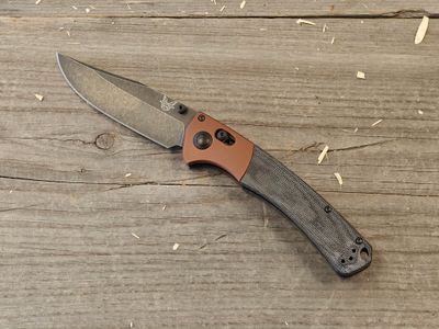 Benchmade Crooked River 4&quot; AXIS Lock Knife / Black Micarta &amp; Burnt Copper / Black Stonewash CPM-MagnaCut