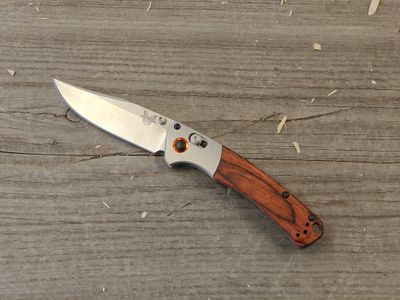 Benchmade Mini Crooked River 3.4&quot; AXIS Lock Knife / Dymondwood / Stonewash CPM-S30V 