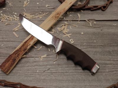 Gerber Model 525 5&quot; Fixed Blade / Brown Rubber Foam / Polished Stainless Steel (Pre-Owned)