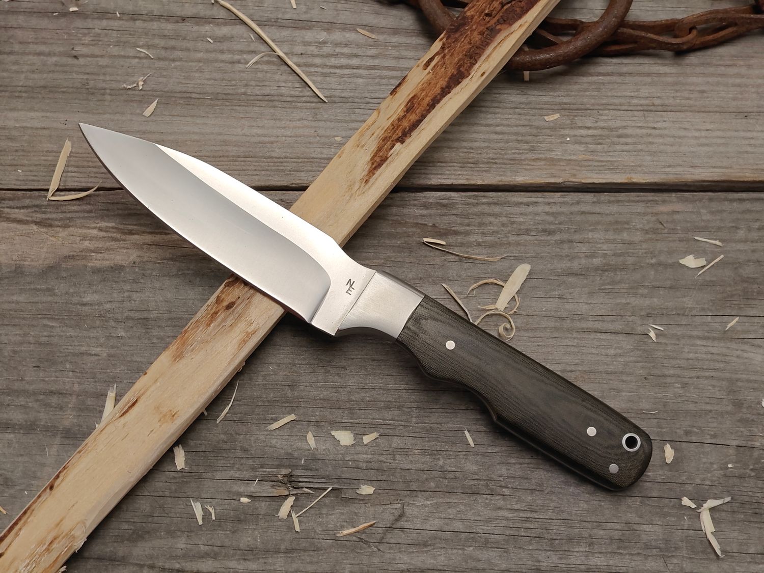 Nick Evens Knives 4.25&quot; Fixed Blade / Green Micarta / Bead Blast ATS-34 (Pre-Owned)