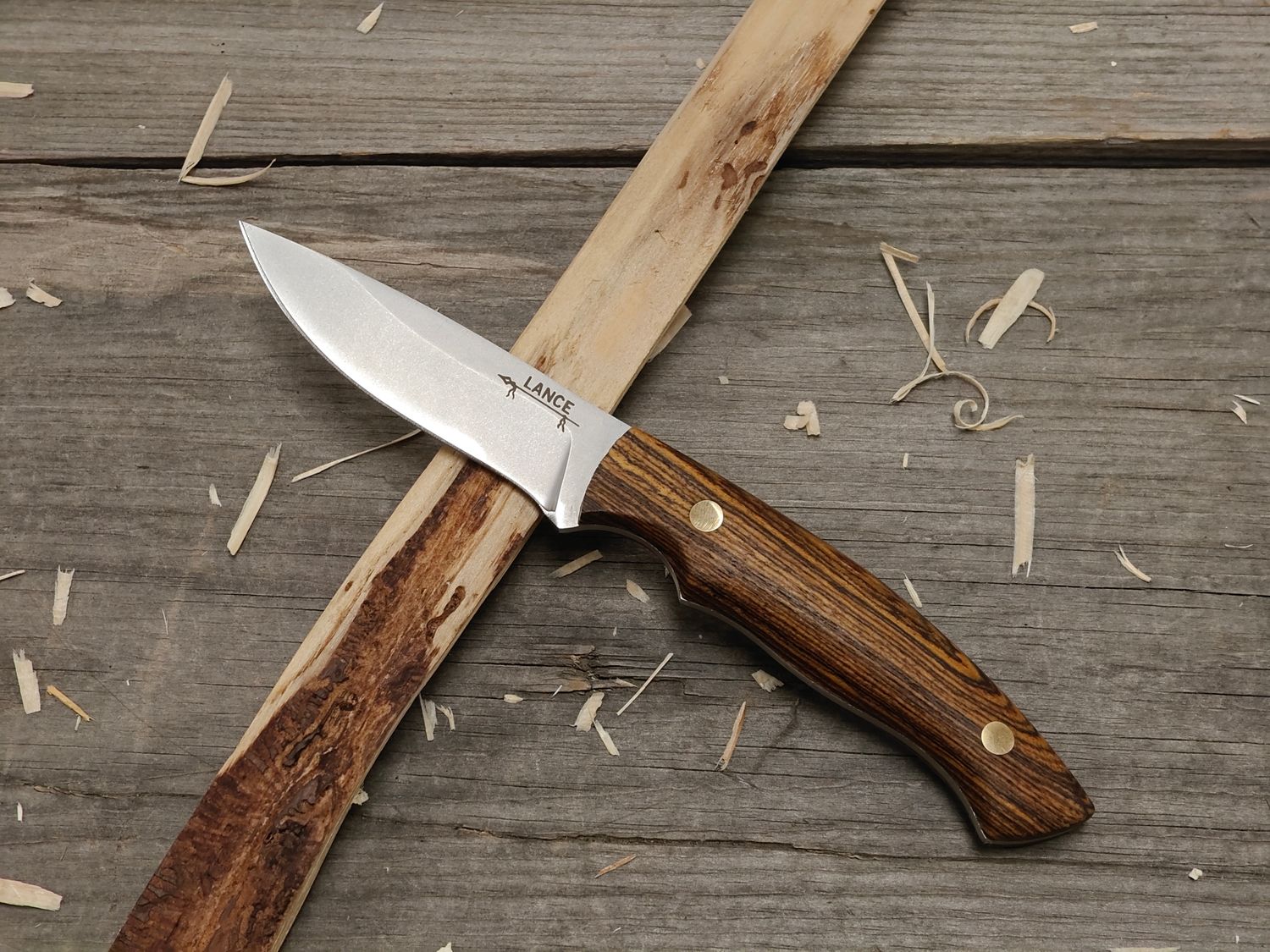 GNK &amp; Lance Knives Yentna 3.25&quot; Fixed Blade / Bocote / Stonewash AEB-L