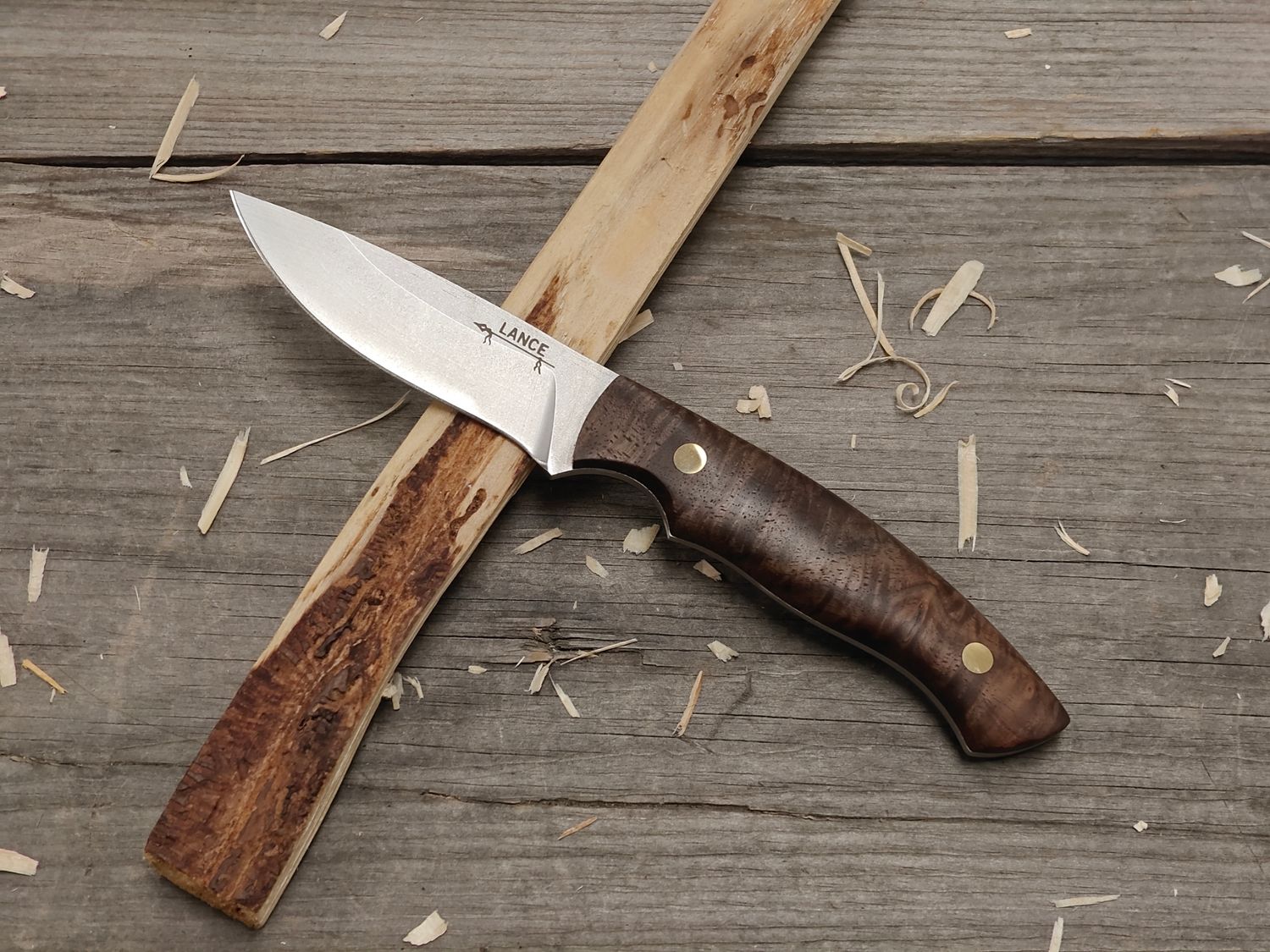 GNK &amp; Lance Knives Yentna 3.25&quot; Fixed Blade / Walnut / Stonewash AEB-L