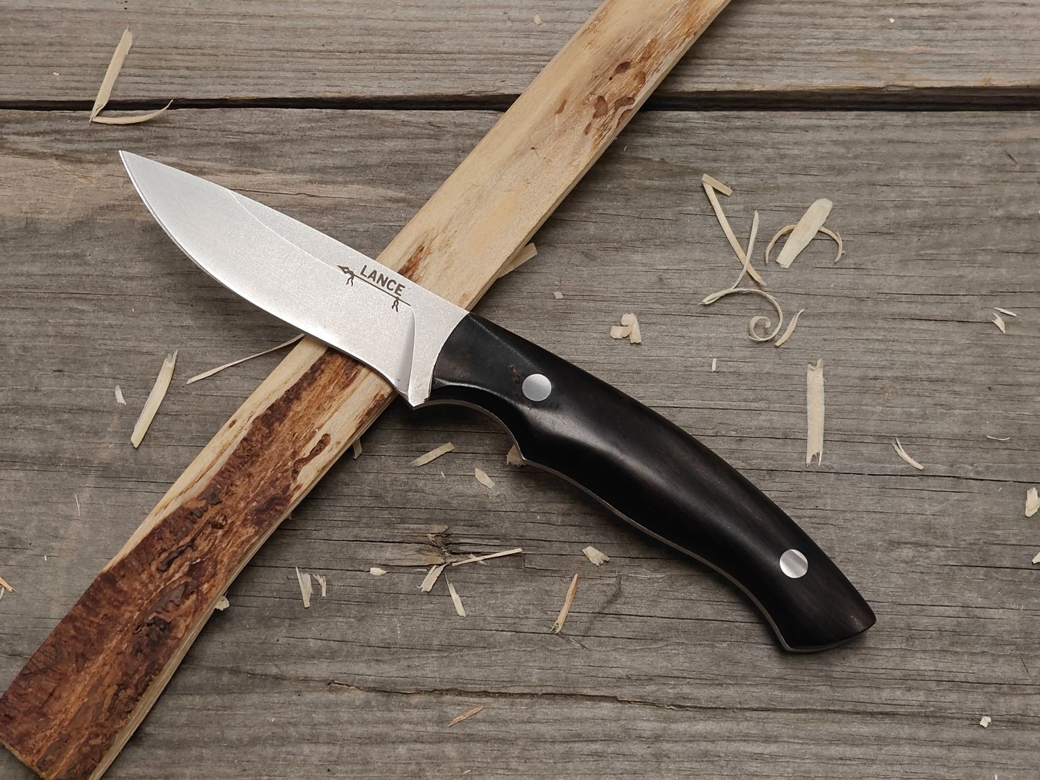 GNK &amp; Lance Knives Yentna 3.25&quot; Fixed Blade / African Black Wood / Stonewash AEB-L