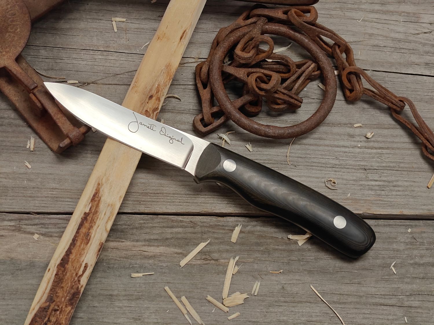 Jarrett Original Small Game 4.5" Fixed Blade / Black Micarta / Satin ATS-34