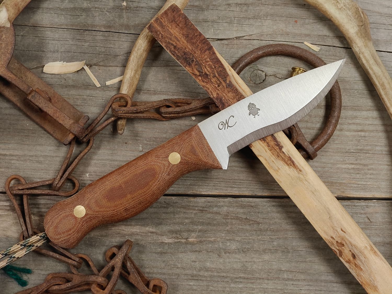 William Collins Baby Bird 4" Bush Knife / Natural Micarta / Satin AEB-L