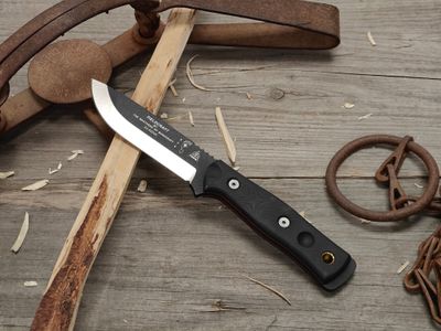 TOPS Knives BOB Brothers of Bushcraft Fieldcraft 4.5" Fixed Blade /  Black G10 / Black 1095