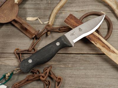 William Collins Baby Bird 4" Bush Knife / Black Micarta w/ Stainless Steel Pins / Satin AEB-L