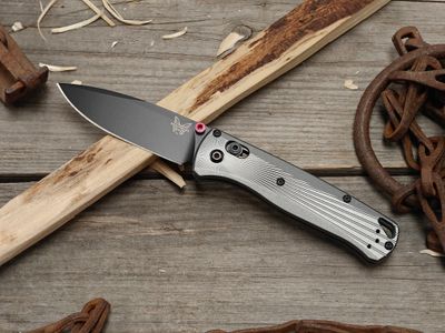 Benchmade Bugout 3.2" AXIS Lock Knife / Sun Burst Aluminum / Black DLC Bohler M390