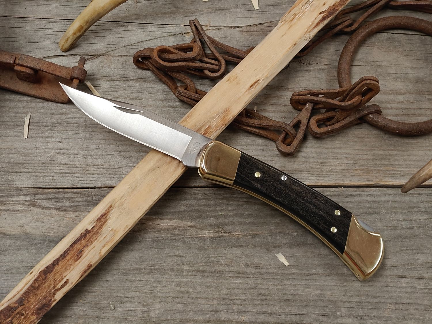 Buck 110 hunter 3.75" Folder / Ebony / Satin 420 ( Discontinued )
