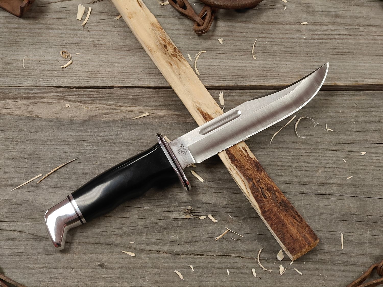 Buck Special 119 6" Fixed Blade Hunter / Black Polymer &amp; Nickle / Satin 420