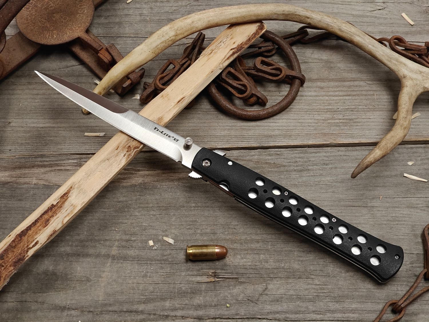 Cold Steel Ti-Lite 6" Liner Lock Folder / Black Zytel / Satin AUS-8A