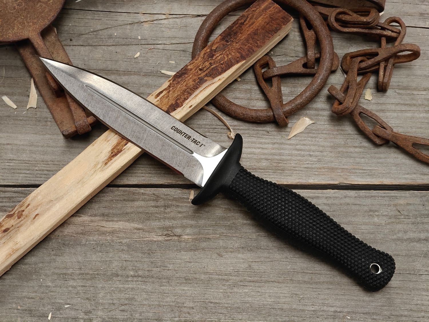 Cold Steel Counter TAC I 5" Fixed Blade / Black Kray-Ex / Stonewash AUS-8