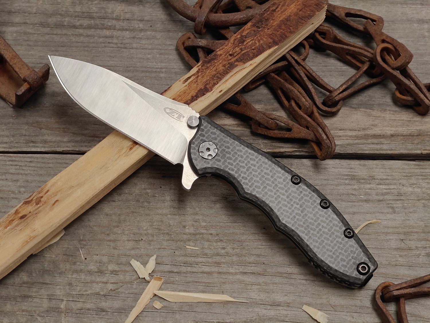 Zero Tolerance 0562 Hinderer 3.5" Frame Lock / Carbon Fiber &amp; Titanium / Satin CPM- 20CV (Pre-Owned)