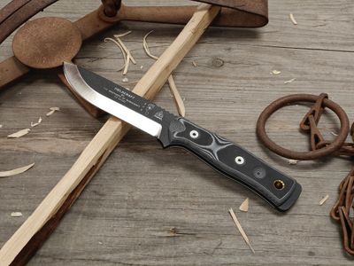 TOPS Knives BOB Brothers of Bushcraft Fieldcraft 4.5" Fixed Blade /  Black &amp; White G-10 / Black 1095