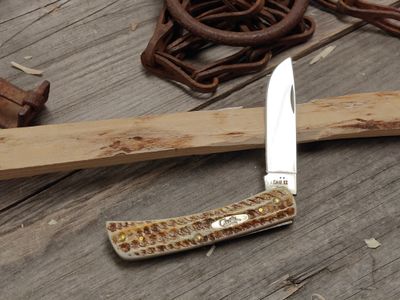 Case SOD Buster Jr. 3.625" Traditional Knife / BoneStag / Polish TRU-Sharp Stainless Steel