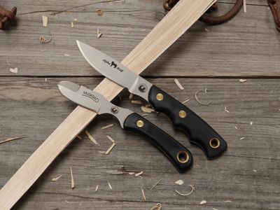 Knives of Alaska Alpha Wolf 3.5" / Muskrat 2.25" Combo Fixed Blades / Black Suregrip™ / Bead Blast S30V &amp; D2