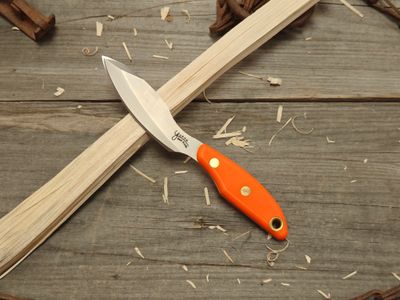 Knives of Alaska Yukon #1 3.75" D/E Fixed Blade / Orange SureGrip™ / Bead Blast D2 