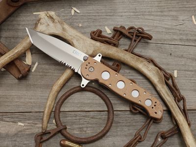CRKT Carson M16 3.875" T/P/S Flipper Knife / Desert Tan GFN / Bead Blast AUS-8