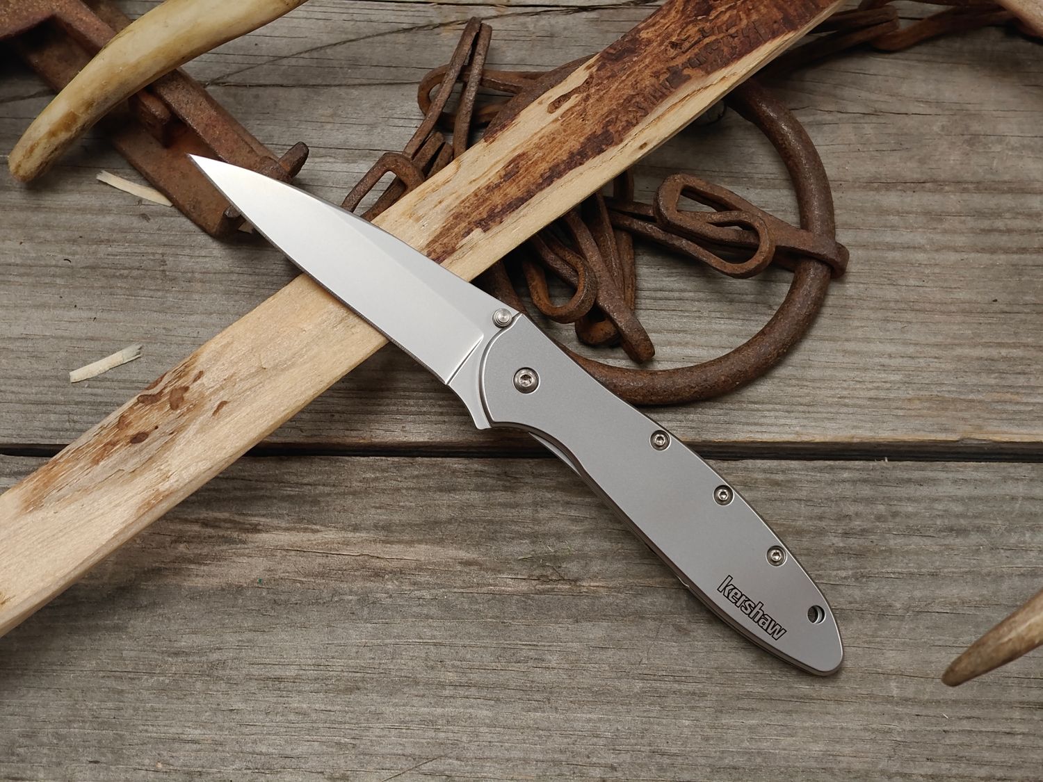 Kershaw Leek 3" Folder / 410 Stainless Steel / Beadblast Sandvik 14C28N