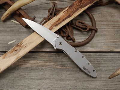 Kershaw Leek 3" Folder / 410 Stainless Steel / Beadblast Sandvik 14C28N