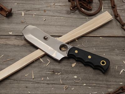 Knives Of Alaska Brown Bear 5.5" Cleaver / Black SureGrip™ / Bead Blast D2