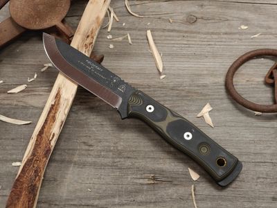 TOPS Knives BOB Brothers of Bushcraft Fieldcraft 4.5" Fixed Blade /  Black &amp; Green G10 / Black 1095