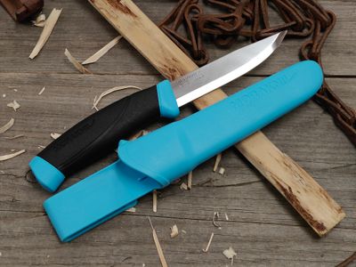Mora Companion 4" Fixed Blade / Blue &amp; Black Rubber / Satin Stainless Steel