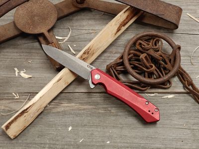Case Knives Kinzua 3.4" Frame Lock / Red Aluminum / Stonewash S35VN