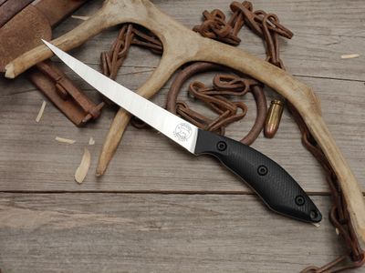 White River Knives Straight 6" Pro Fillet Knife / Black G10 / Stonewashed CPM-S35VN