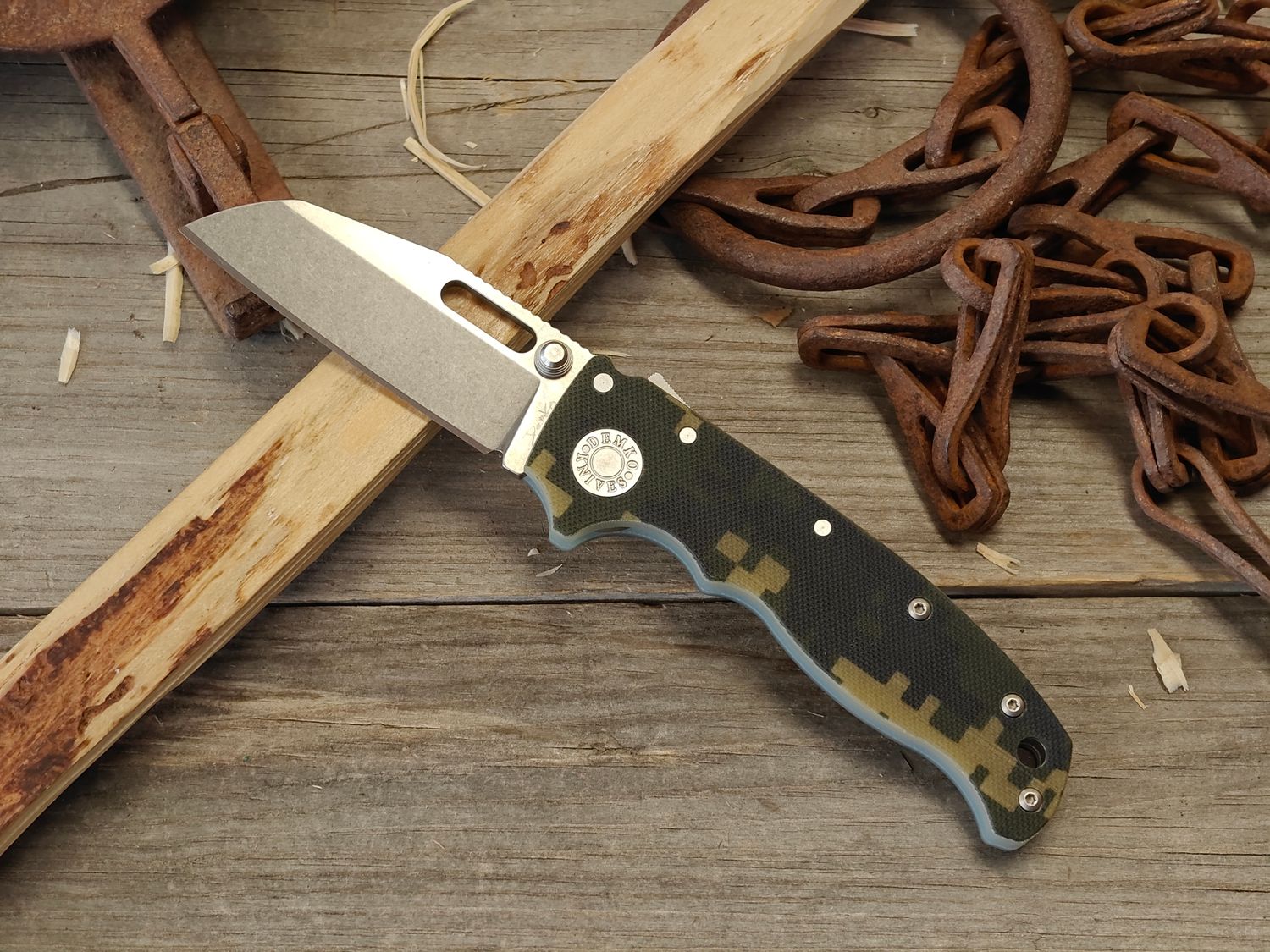 Demko Knives AD20.5 3" Shark Lock Folder / Digicam G10 / Stonewashed S35VN Sheepsfoot