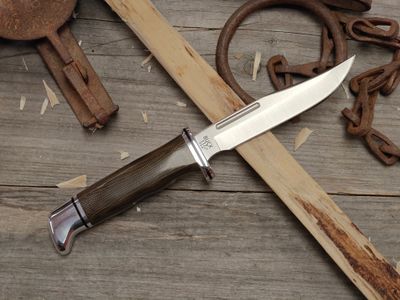 Buck Brahma Pro 117 4.5" Fixed Blade / Green Micarta / Satin CPM-S35VN