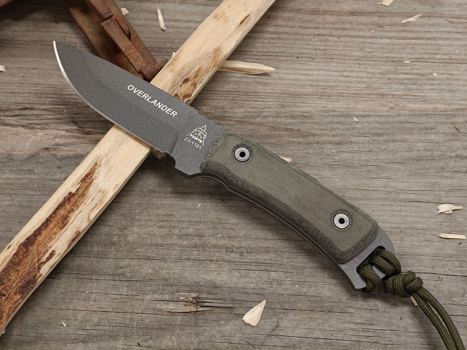 TOPS Knives Overlander 3.25" Fixed Blade / Black Linen Micarta / Tactical Gray 1095HC