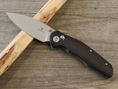 Bestech Ronan 3.25" Axis Lock / Black G10 / Stonewash 14C28N Sandvik