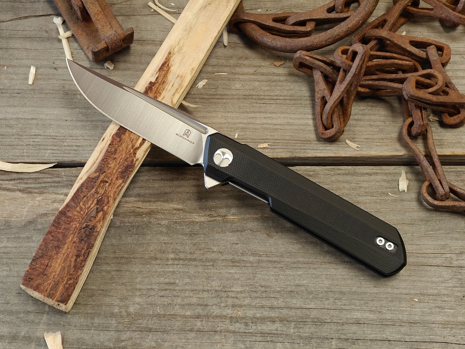 Bestech Dundee 3.5" Linerlock / Black G10 / Satin D2