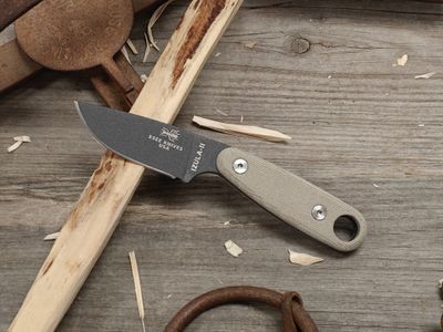 ESEE Knives Izula II 2.63" Fixed Blade / Tan Canvas Micarta / Grey Powder Coated 1095HC