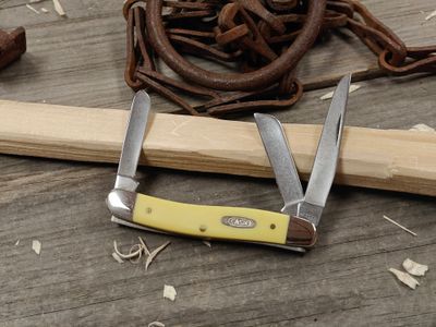 Case Medium Stockman Folding Blades / Yellow Synthetic / Satin TRU-Sharp Stainless Steel