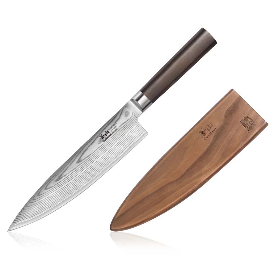 Cangshan Cutlery Haku 8" Chef Knife / Dark Walnut / X-7 Damascus