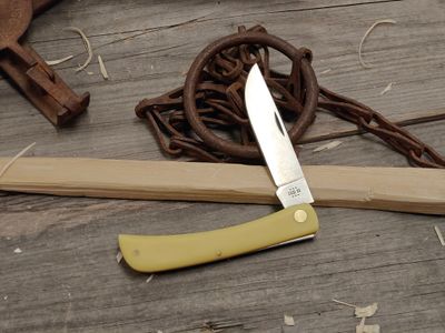 Case Knives Sod Buster 4.63" Slipjoint Folder / Yellow Delrin / Satin High Carbon