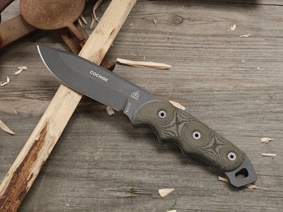 TOPS Knives Cochise Ranger 4.5" Fixed Blade / Black Linen Micarta / Grey 1095
