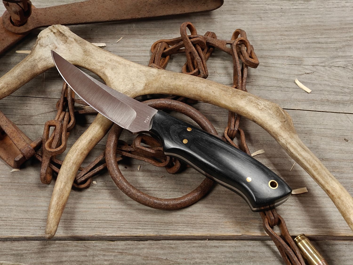 Ron Post Knives Model 110 3.5" Fixed Blade / Assorted Dymondwood / Satin CPM-154