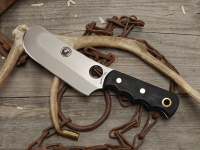 Knives Of Alaska Brown Bear 5.5" Cleaver / Black Sure-Grip / Bead Blast D2