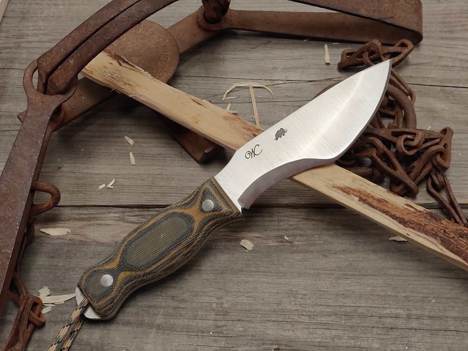 William Collins Alaska Survival Knife (AKSK) 6" Knife / Camo Micarta / Satin AEB-L