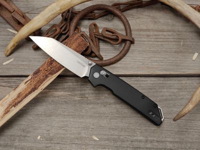 Kershaw Iridium 3.5" DuraLock Blade / Black Aluminum / Stonewashed D2