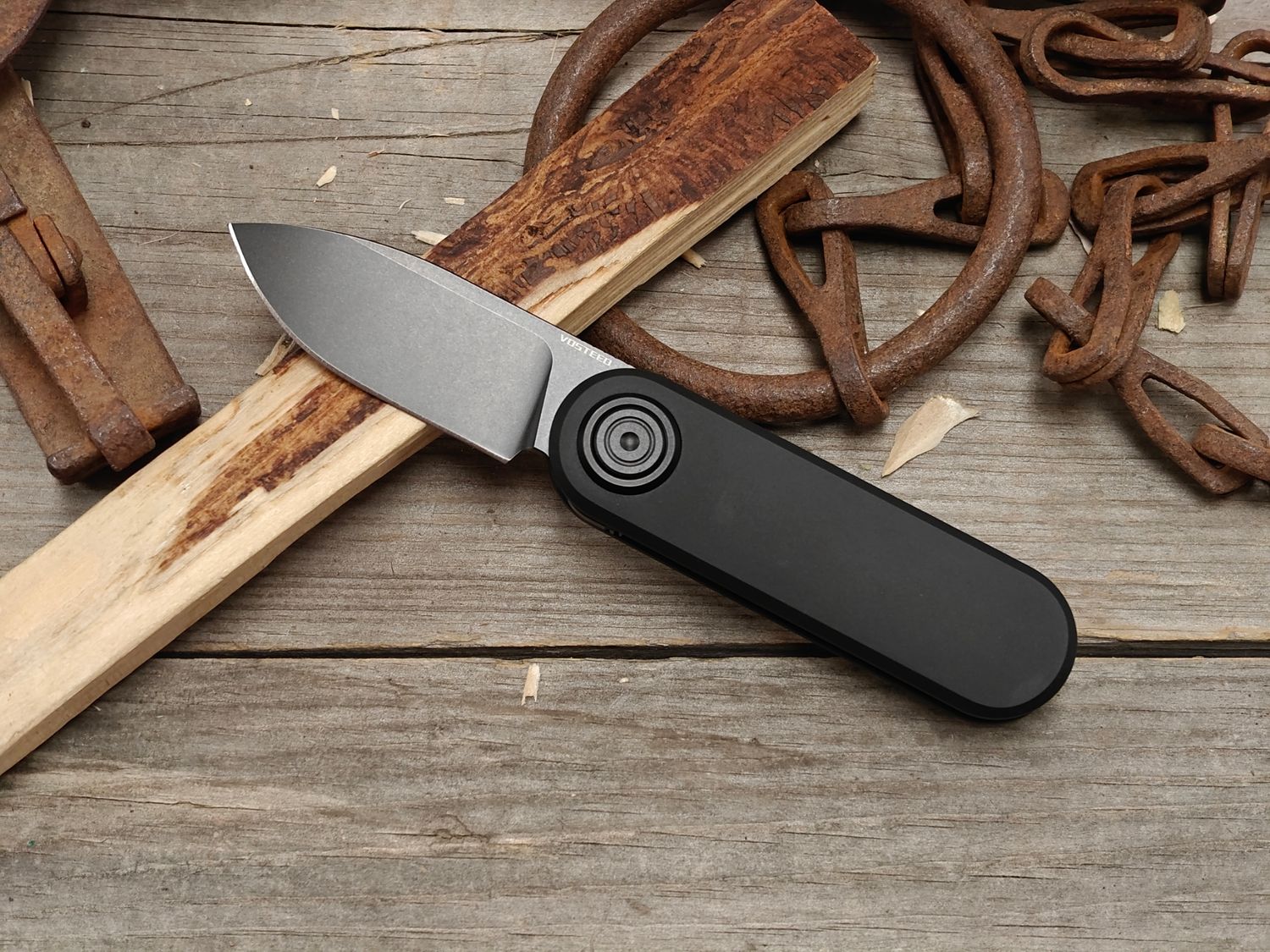 Vosteed Corgi-V 2.25" Vanchor lock Knife / Black Aluminum / Black Stonewash 14C28N