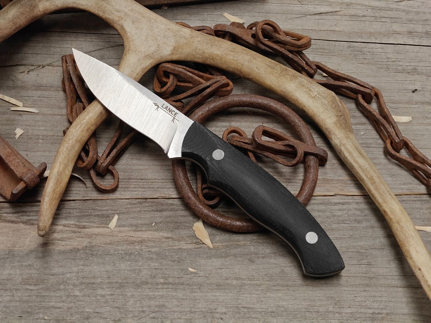 GNK &amp; Lance Knives Yentna 3.25" Fixed Blade / Black Micarta / Satin AEB-L